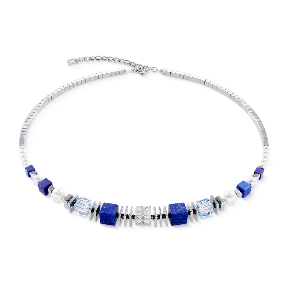 coeur-de-lion-statement-cube-facets-halskette-silber-blau-mit-lapislazuli-45-5-c image 1