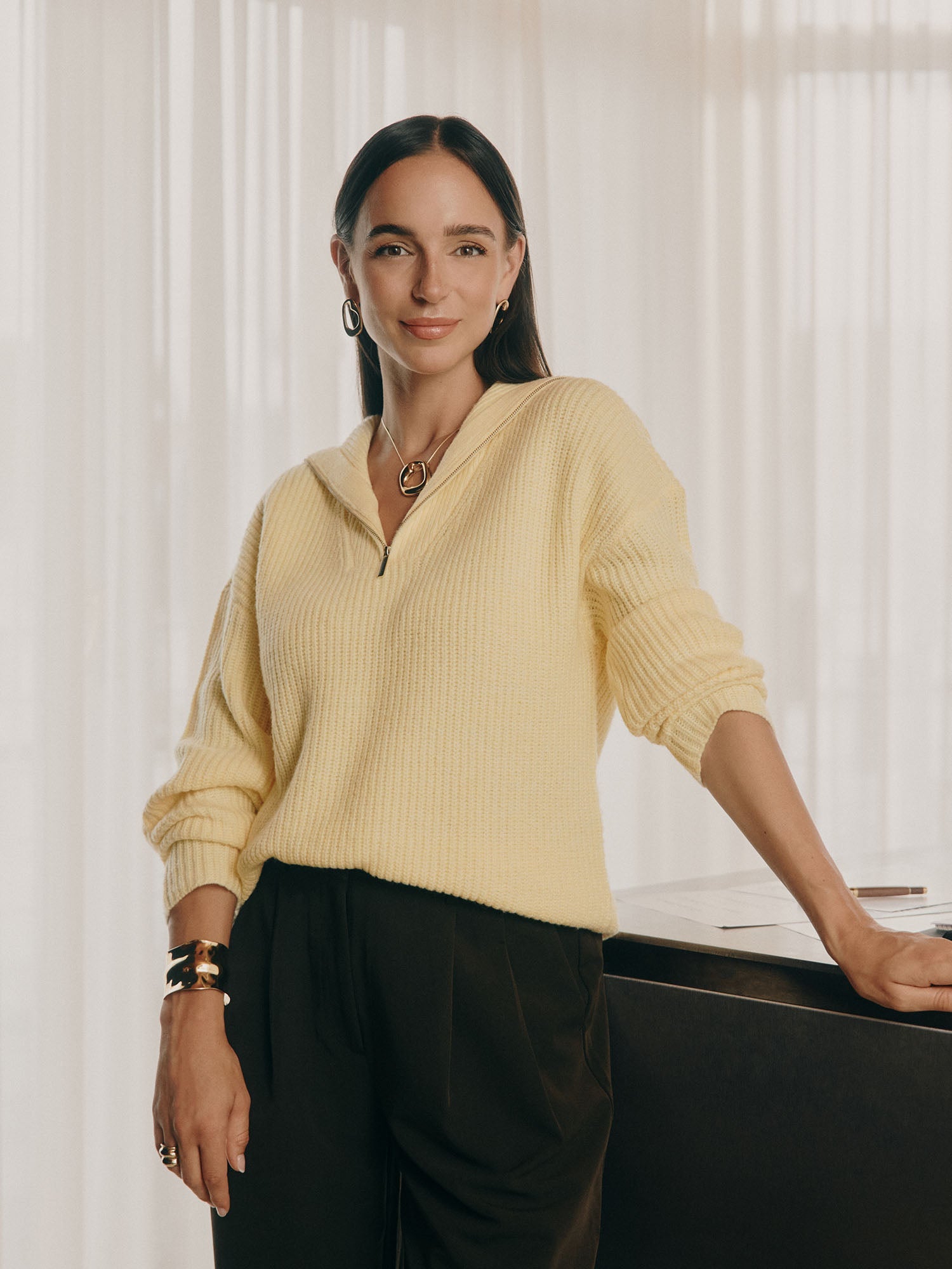 purelei-x-leger-lea-pullover-half-zip-pullover-mit-stehkragen-im-loose-fit image 2