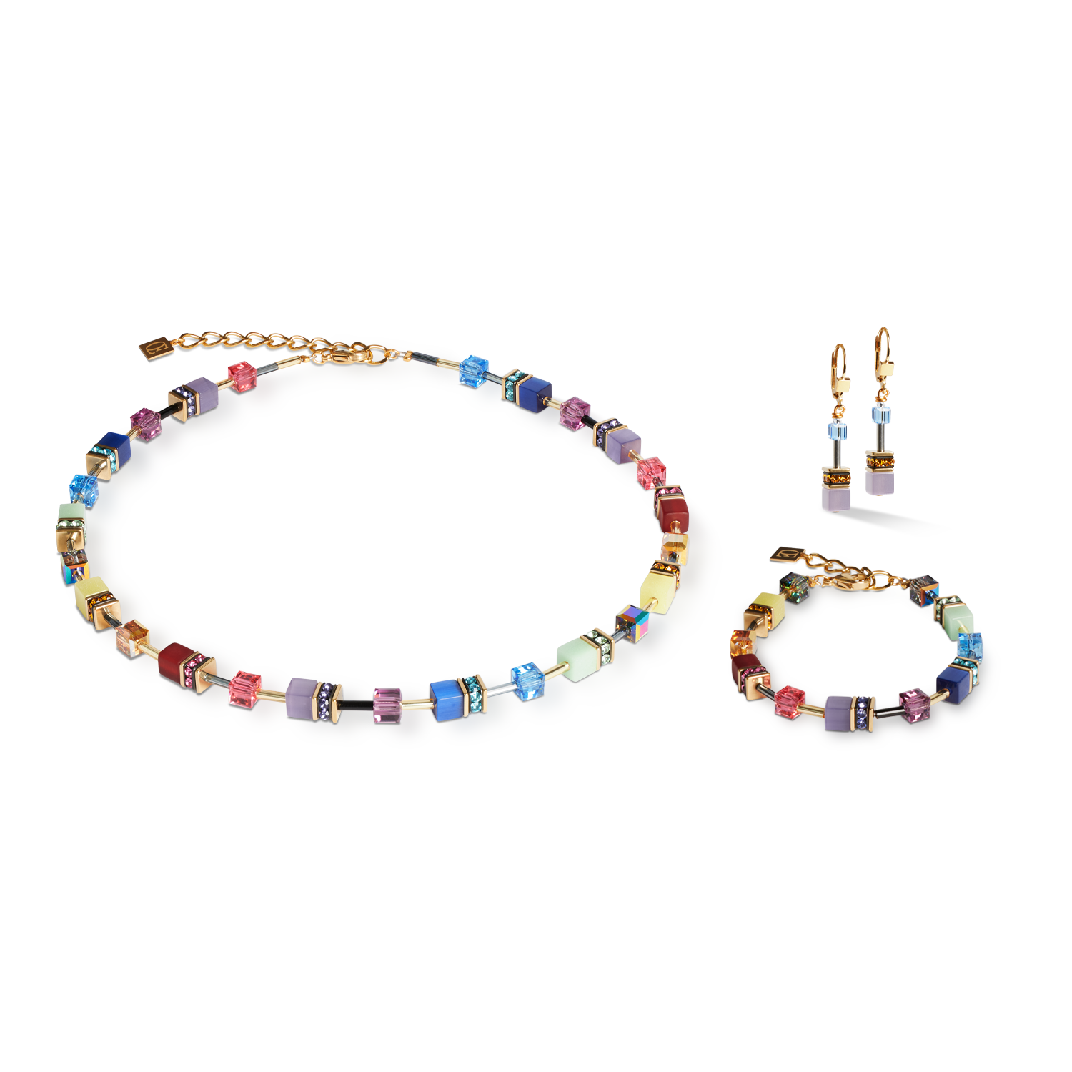 coeur-de-lion-geocube-iconic-ohrringe-festive-gold-multicolor image 3