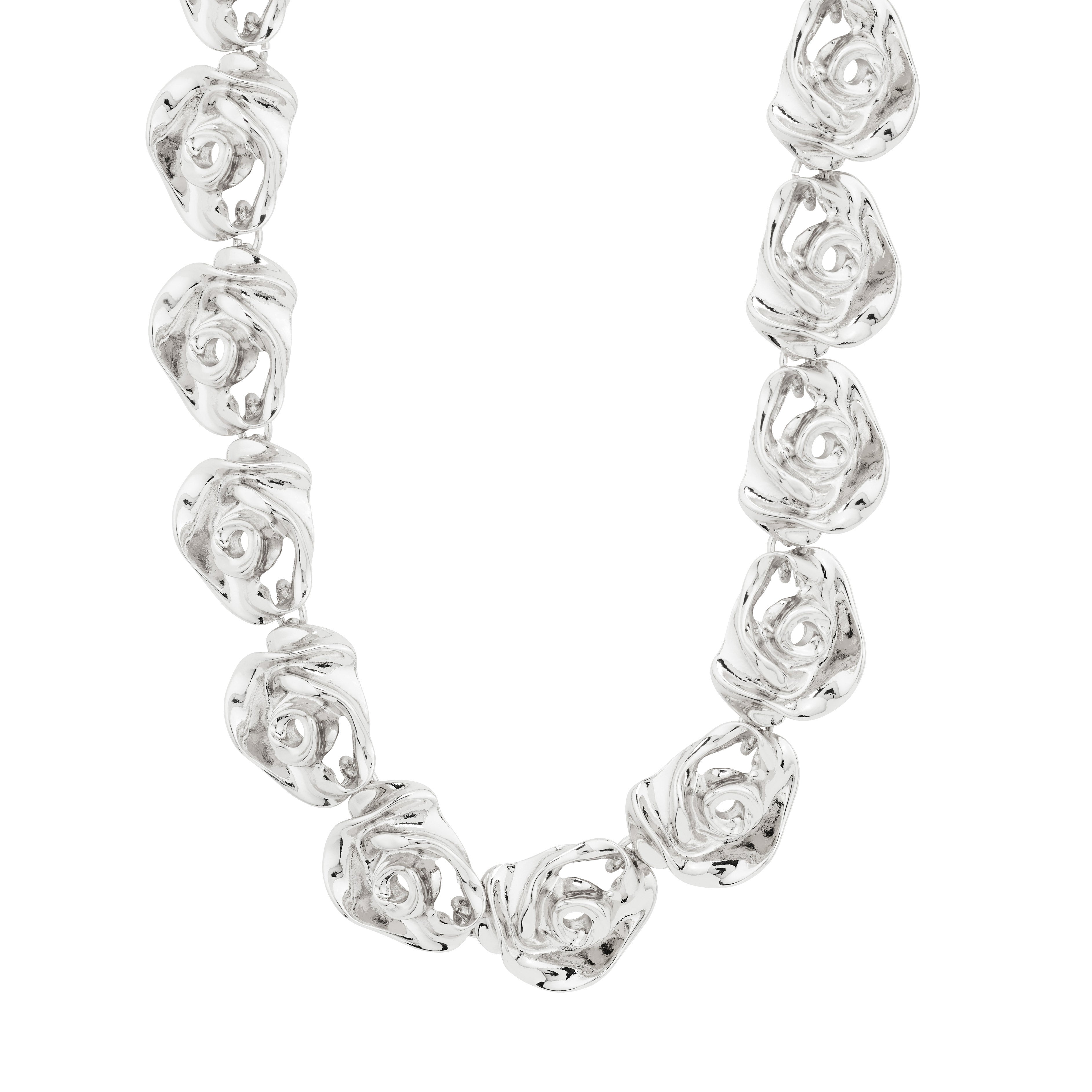 pilgrim-inner-halskette-versilbert-rosen-statement-36-cm-9-cm image 1