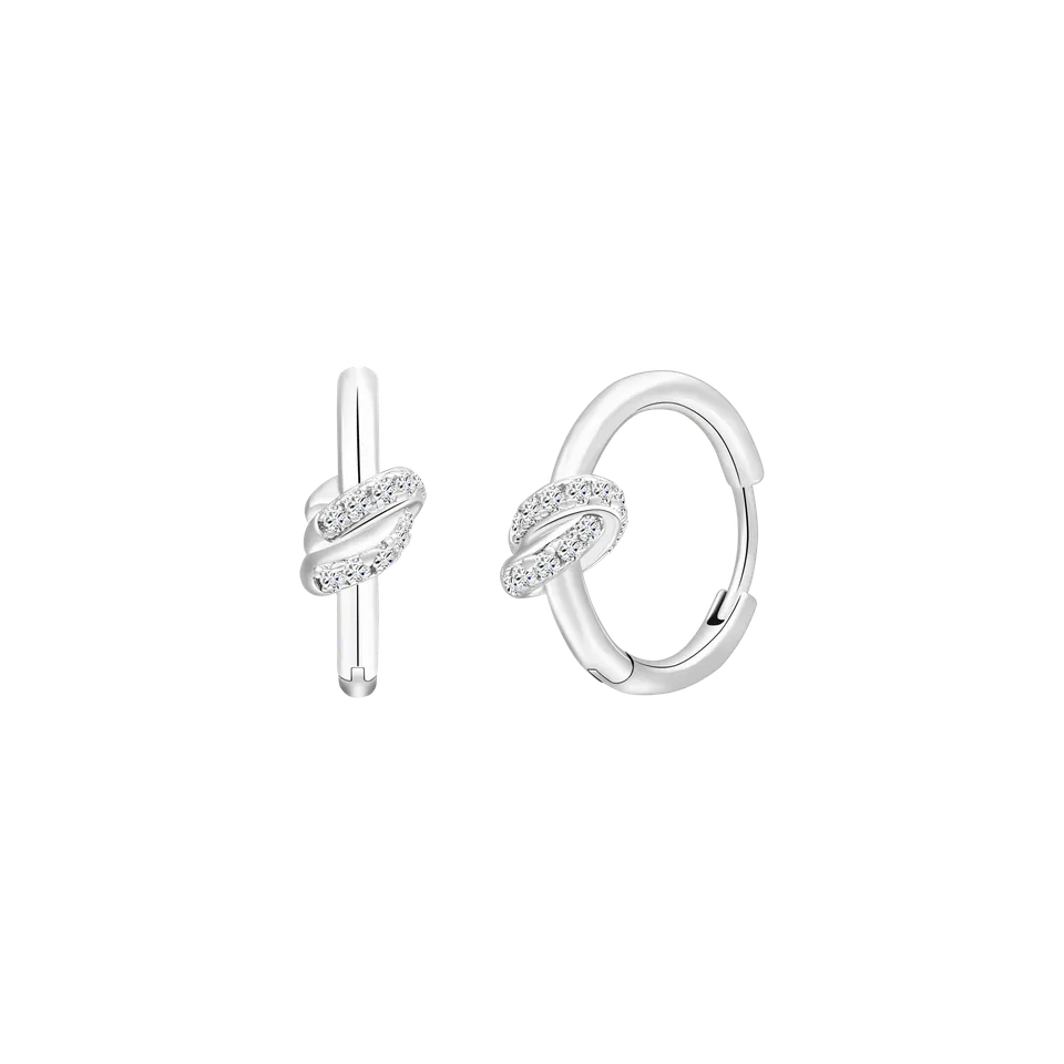 xenox-knot-ohrringe-925-sterlingsilber-rhodiniert-mit-zirkonia image 1