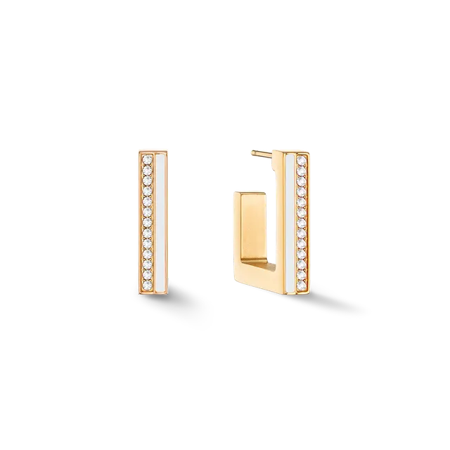 coeur-de-lion-ohrringe-creole-square-stripes-20-gold-wei image 1