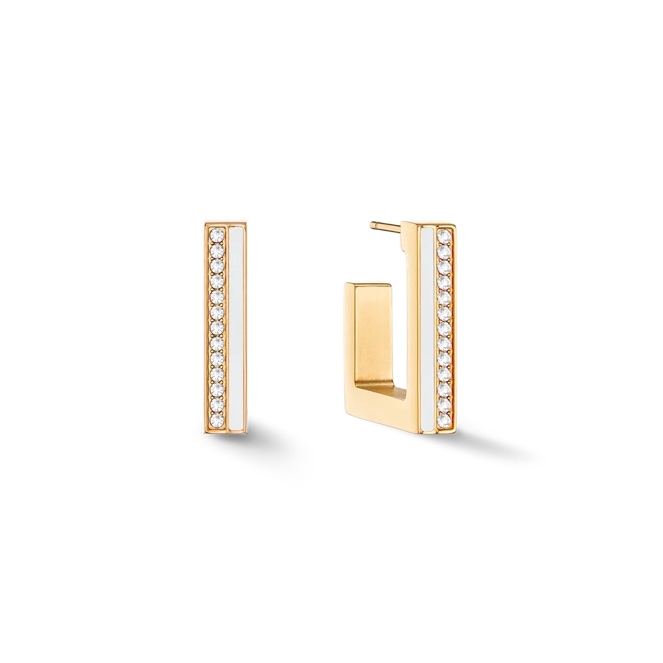 coeur-de-lion-ohrringe-creole-square-stripes-20-gold-wei image 1