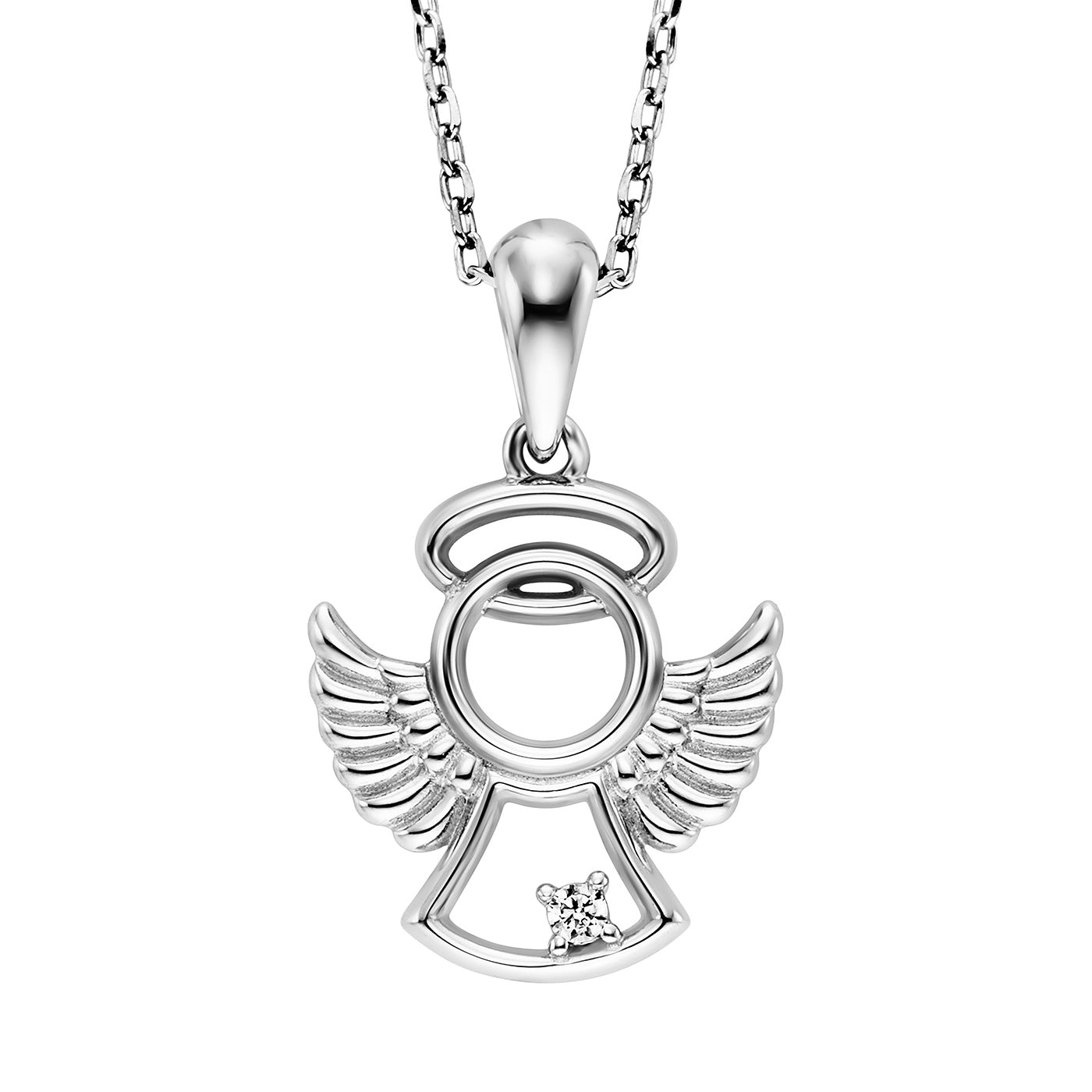 julie-julsen-kids-kette-mit-anh-nger-angel-silber-925-rhodiniert-mit-wei-er-zirk image 2