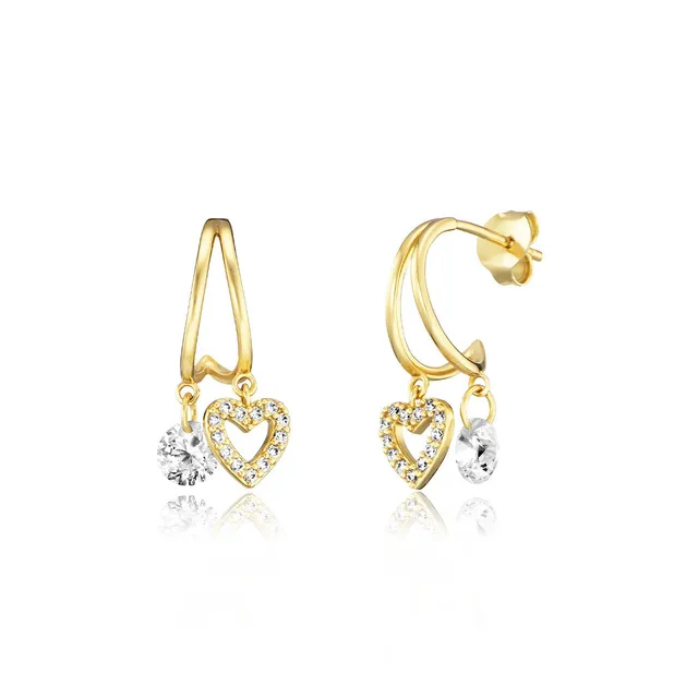 julie-julsen-heart-ohrstecker-silber-925-vergoldet-28-wei-e-zirkonia image 1