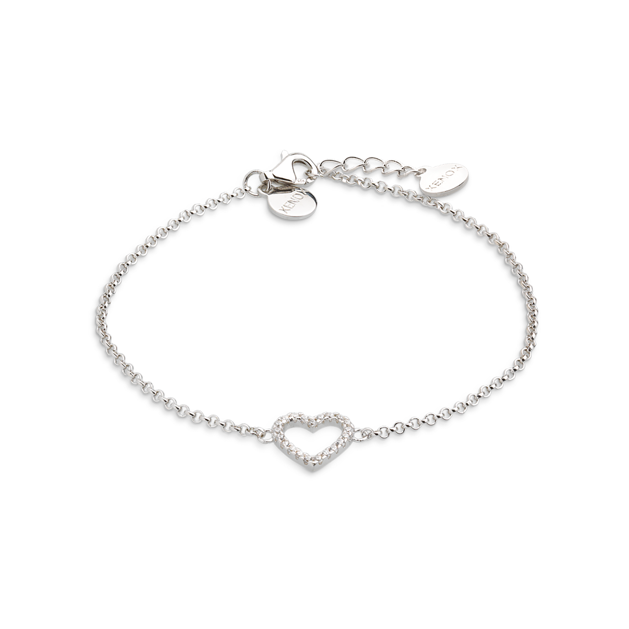 xenox-love-story-armband-xs2784-aus-925-sterlingsilber-mit-herz-zirkonia image 1