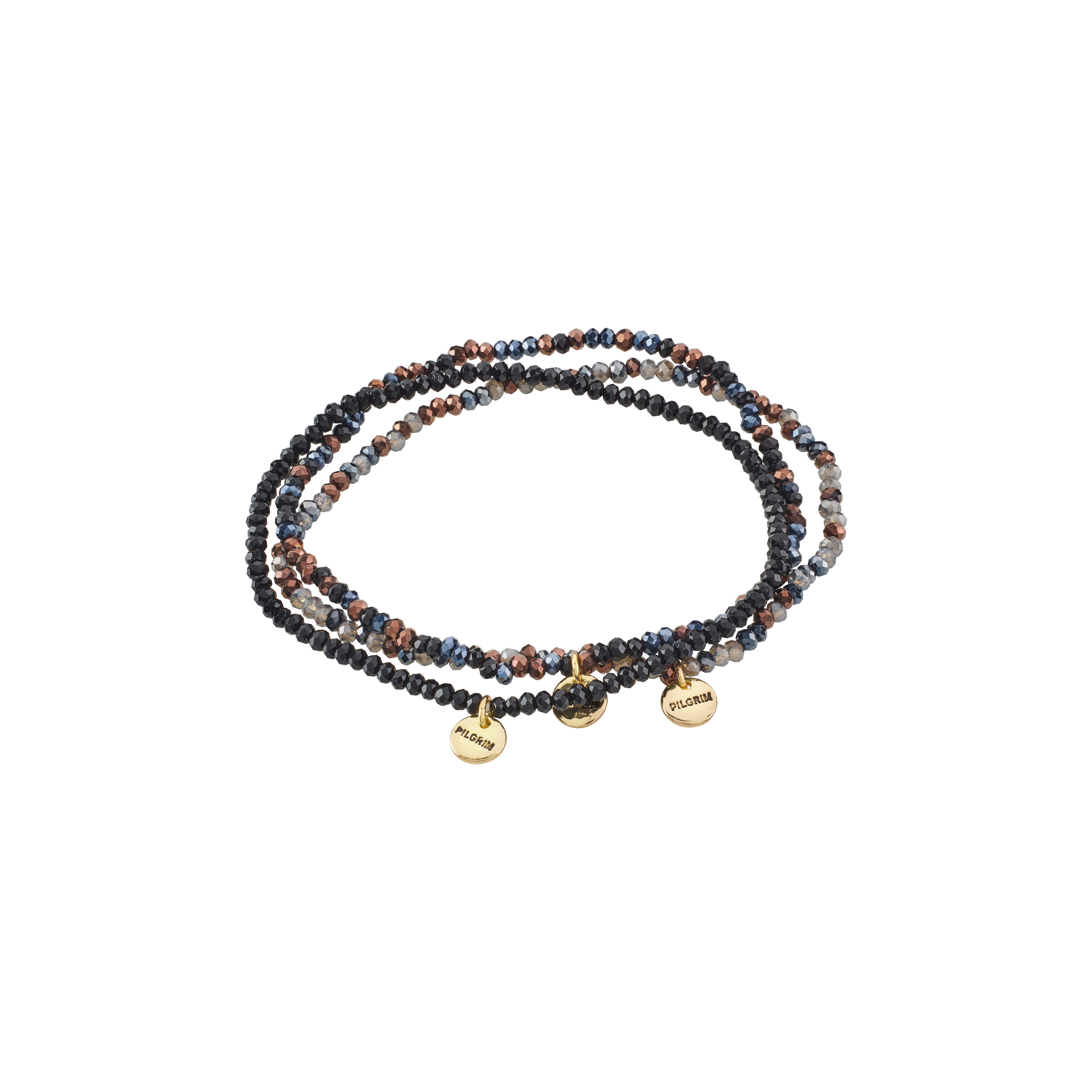 pilgrim-indigo-armband-set-3-in-1-grau-schwarz-vergoldet-17-cm image 1