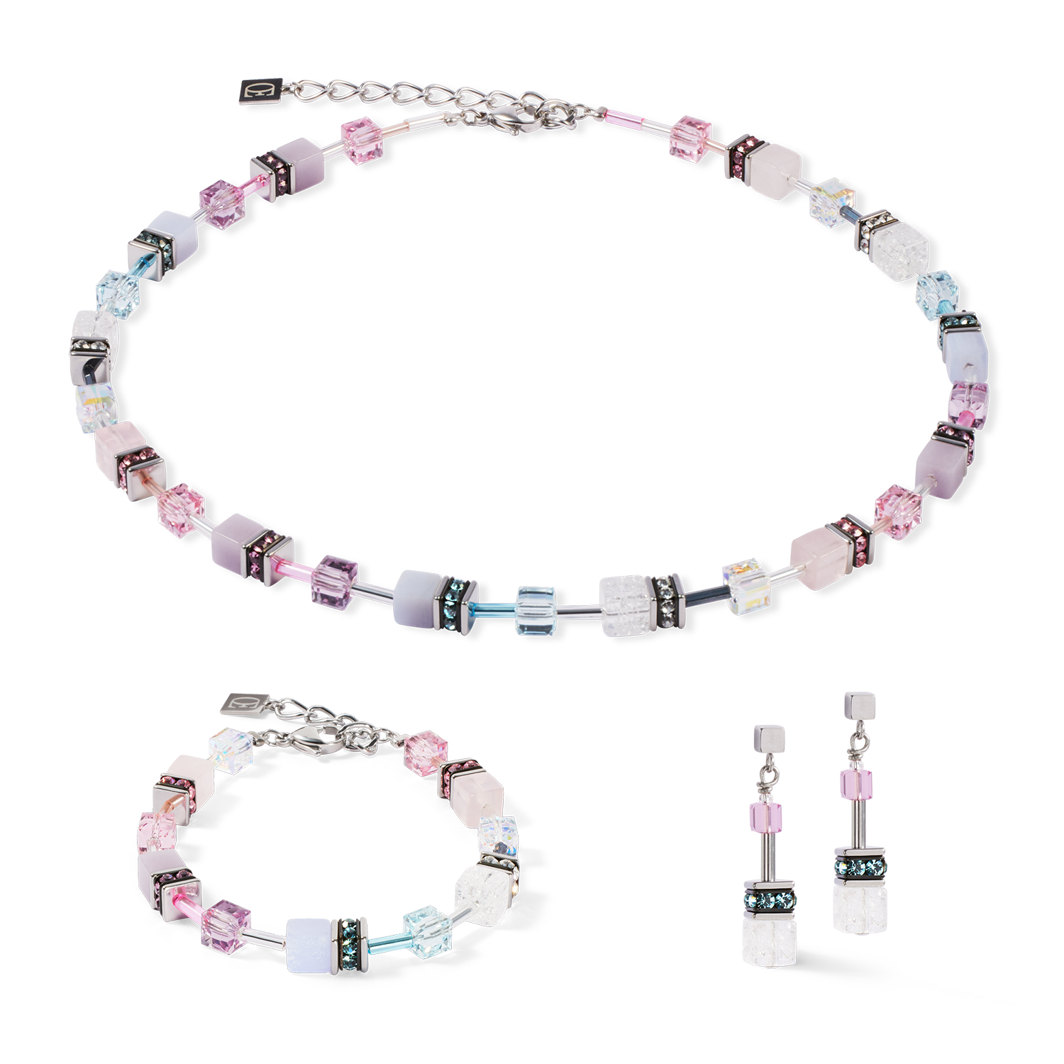 coeur-de-lion-geocube-iconic-precious-ohrringe-rosa-flieder image 3