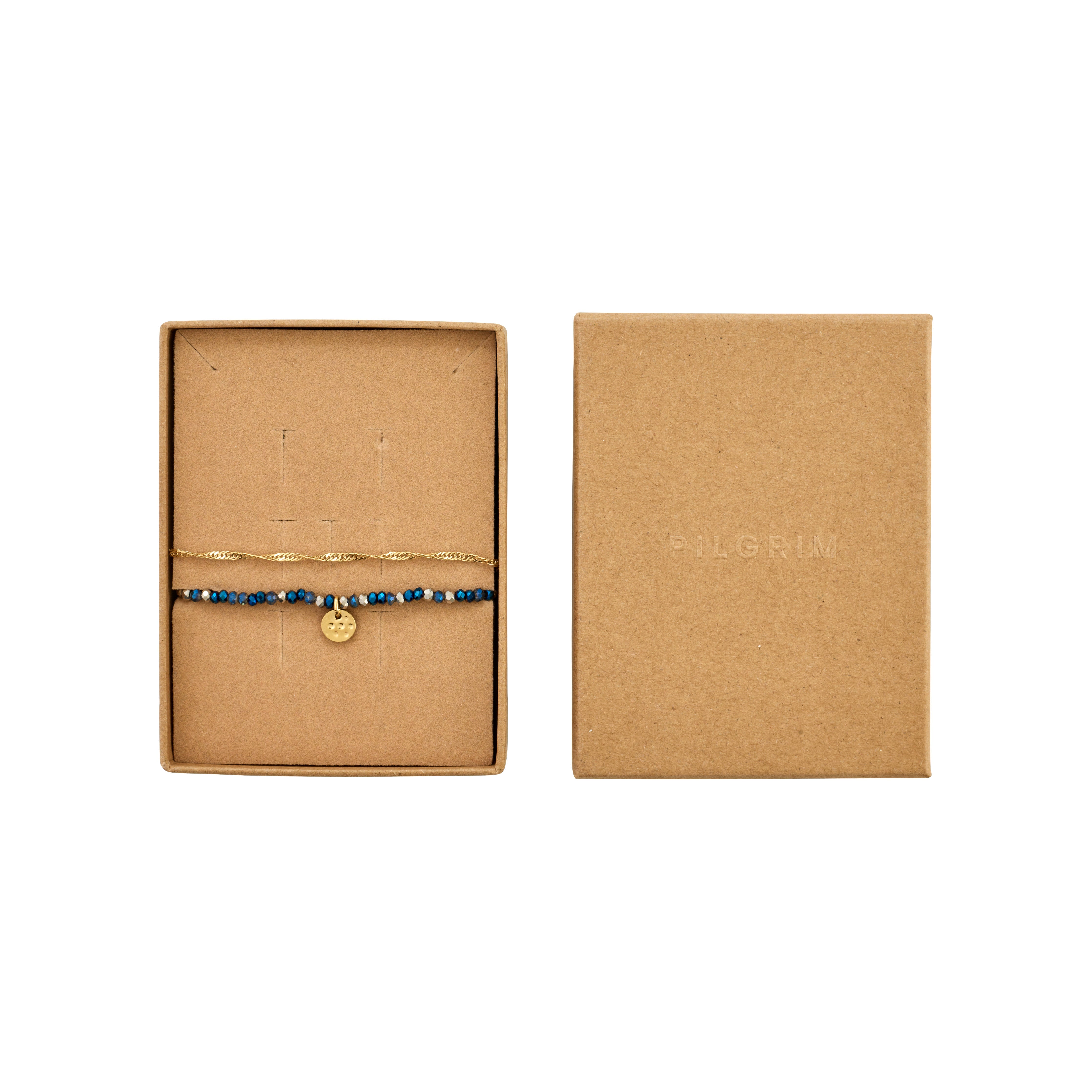 pilgrim-bellamy-geschenkset-armband-2-in-1-set-vergoldet-blau image 1