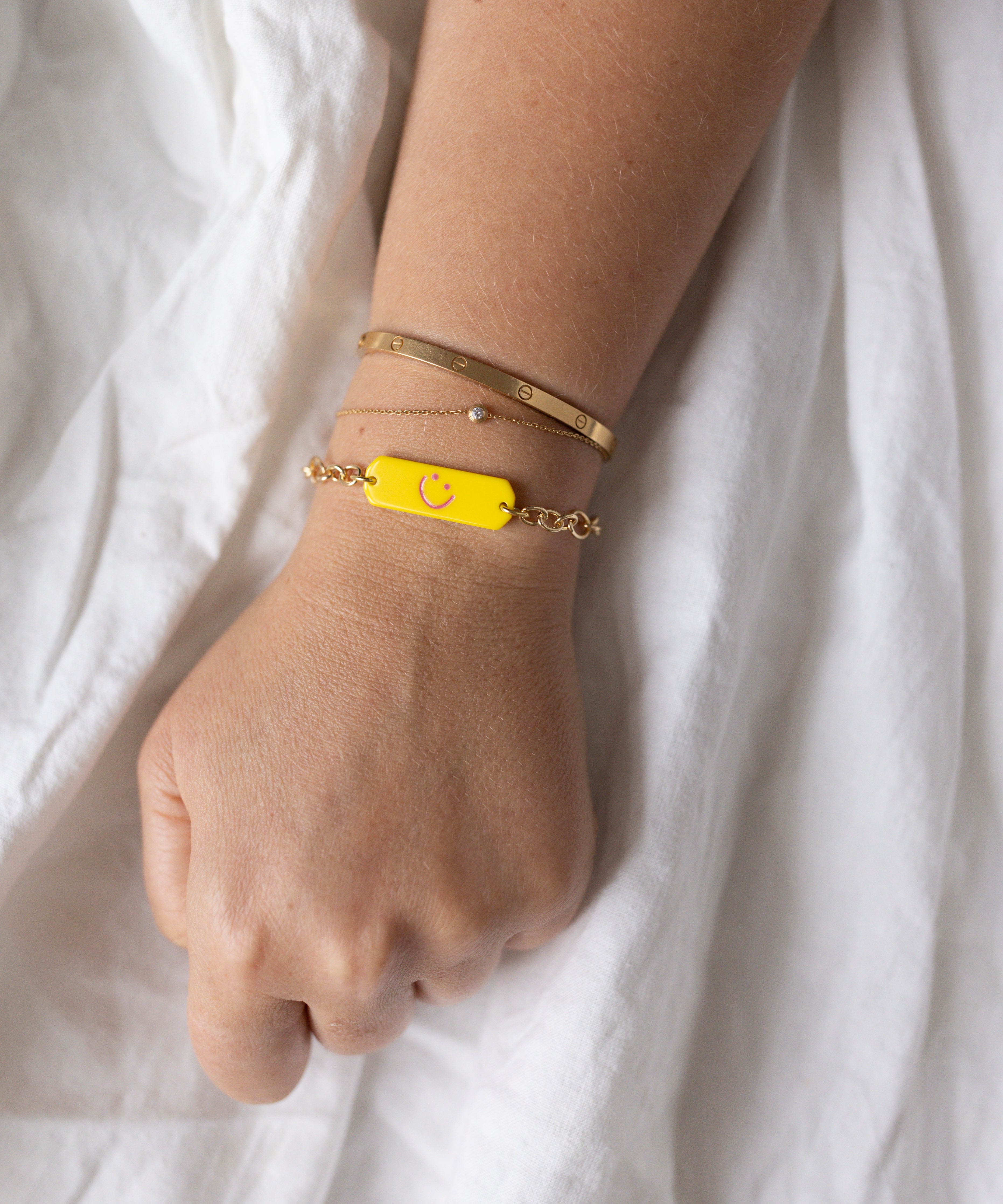 wald-berlin-happy-id-armband-yellow-smilie-gold-16-20-cm image 2
