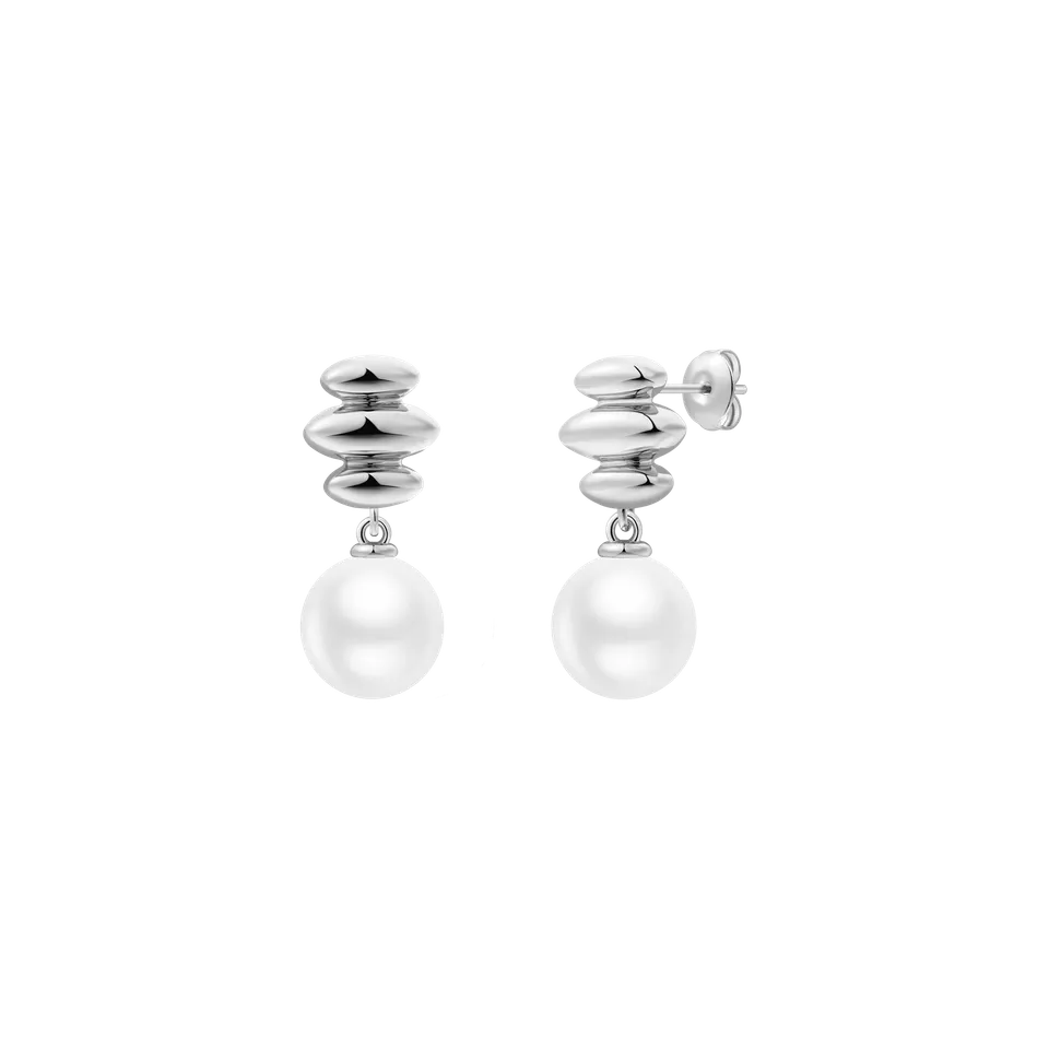 xenox-cloud-ohrringe-925-sterlingsilber-rhodiniert-mit-perle image 1