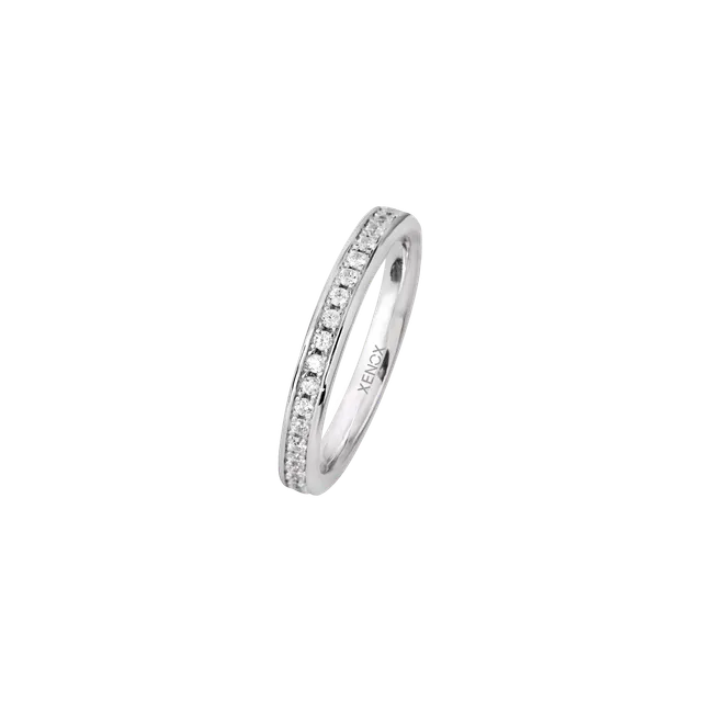 xenox-partnerring-925-sterlingsilber-rhodiniert-mit-zirkonia-steinen-xs9111 image 1