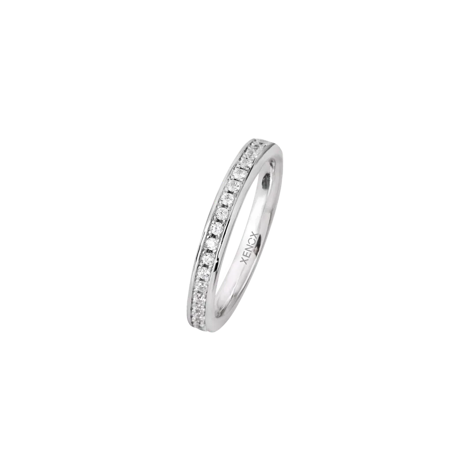 xenox-partnerring-925-sterlingsilber-rhodiniert-mit-zirkonia-steinen-xs9111 image 1