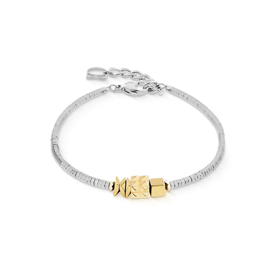 coeur-de-lion-cube-trio-facets-armband-gold-silber image 1