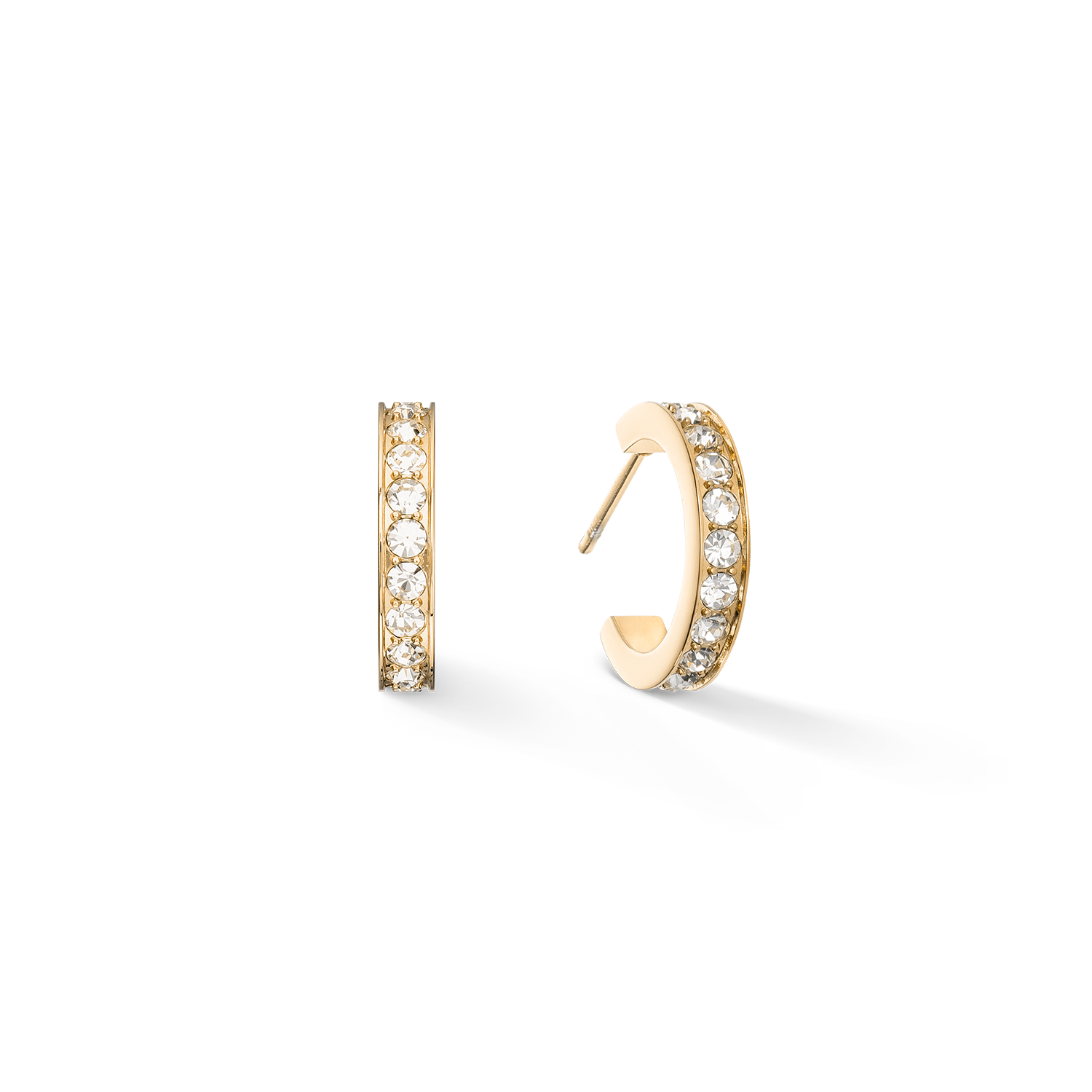 coeur-de-lion-creolen-15-slim-edelstahl-kristalle-gold-kristall image 1
