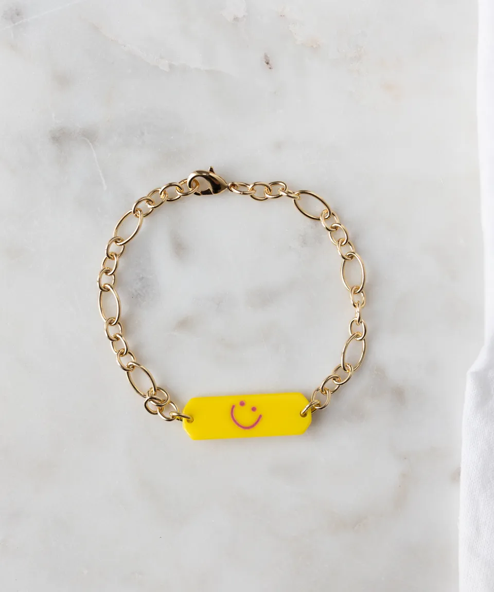 wald-berlin-happy-id-armband-yellow-smilie-gold-16-20-cm image 1