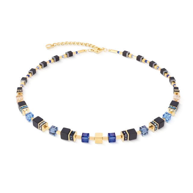 coeur-de-lion-geocube-precious-classic-halskette-midnight-blue-schwarz-gold image 1