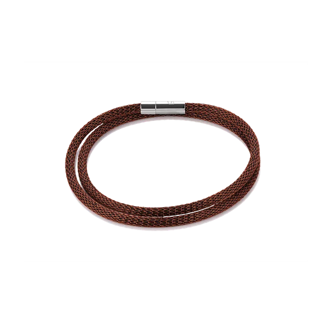 coeur-de-lion-mesh-armband-versilbert-emailliert-braun-36-cm image 1