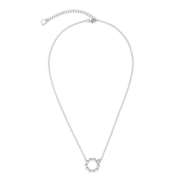 coeur-de-lion-small-soft-cube-circle-glow-halskette-silber-mit-zirkonia-18-mm-kr image 1
