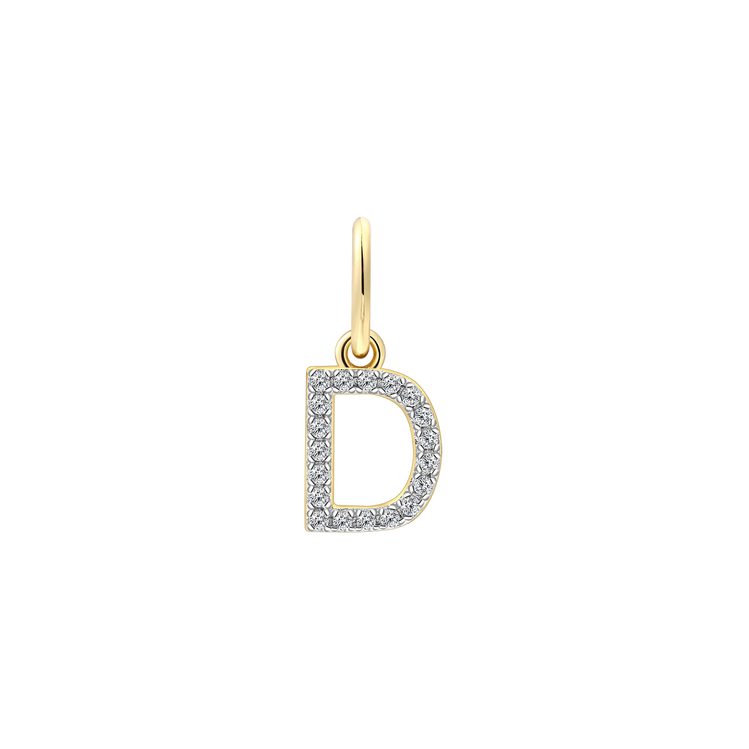 xenox-d-letter-charm-925-sterlingsilber-18k-vergoldung-mit-zirkonia image 1