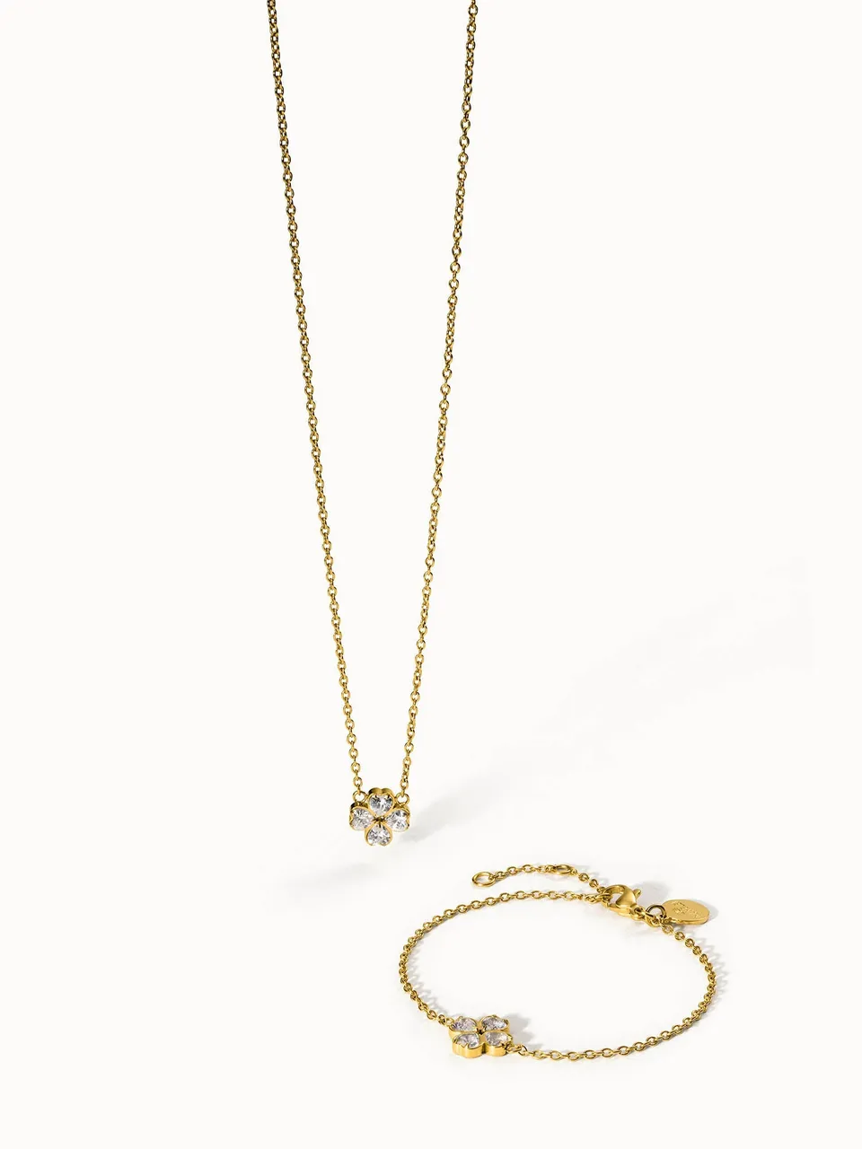 purelei-cuore-set-kette-und-armband-mit-kleeblatt-herz-anh-nger-und-zirkonia image 1