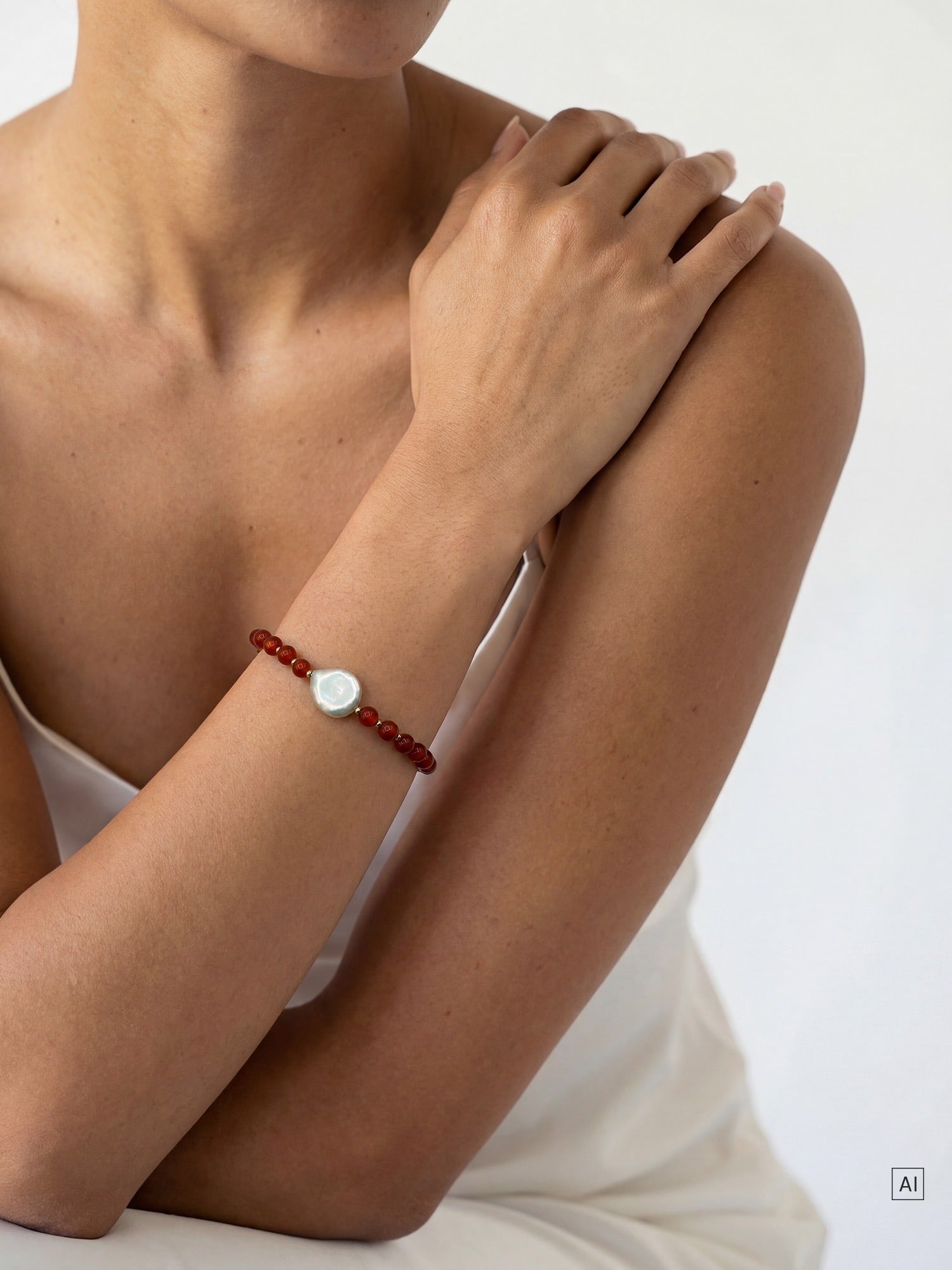 purelei-roter-achat-pearl-armband-verstellbar-16-19-cm image 2