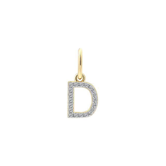 xenox-d-letter-charm-925-sterlingsilber-18k-vergoldung-mit-zirkonia image 1