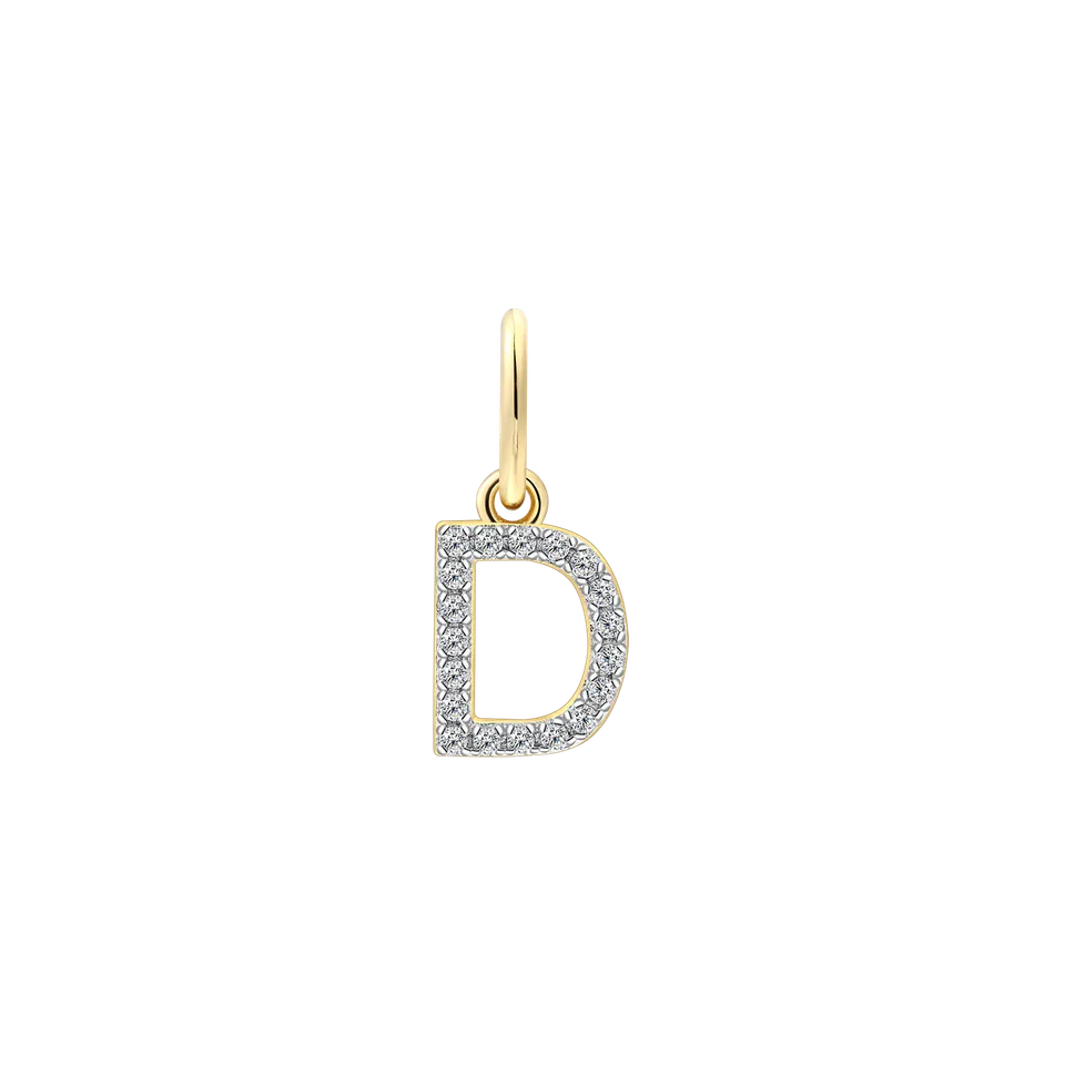 xenox-d-letter-charm-925-sterlingsilber-18k-vergoldung-mit-zirkonia image 1