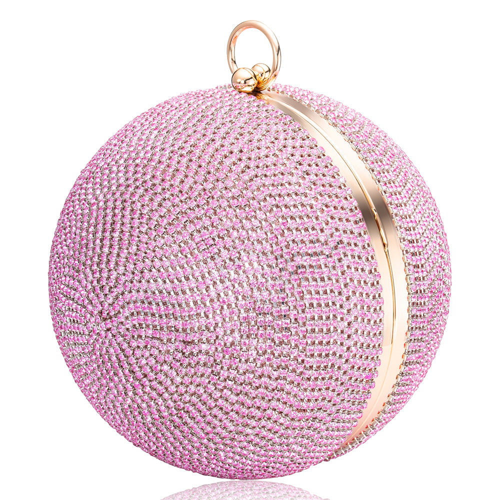 julie-julsen-disco-bag-handtasche-pink-kugel-clutch-mit-zirkonia image 1