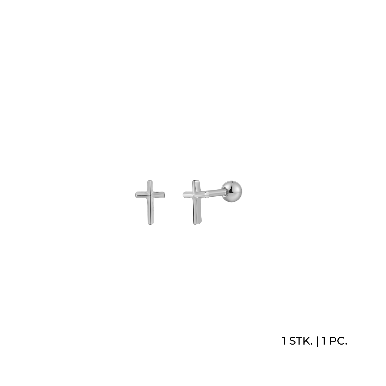 xenox-piercing-kreuz-925-sterlingsilber-rhodiniert-xs91470 image 1