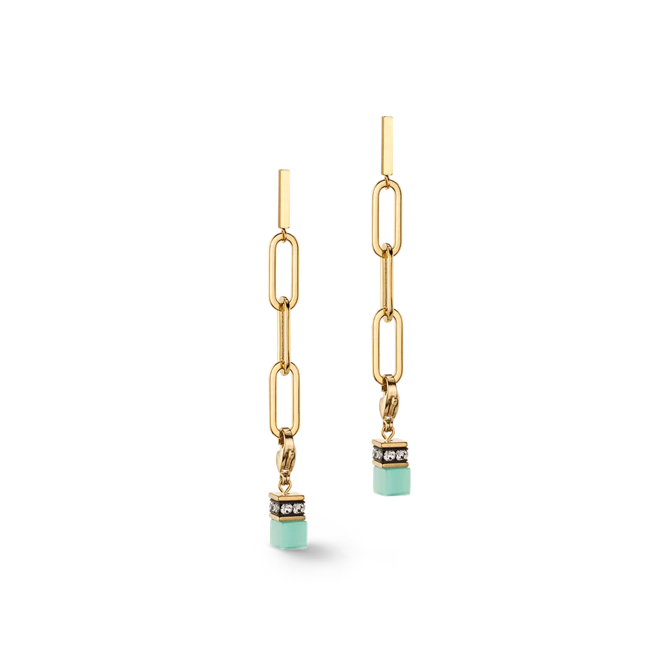 coeur-de-lion-happy-iconic-cube-charms-ohrringe-gold-pastell image 1