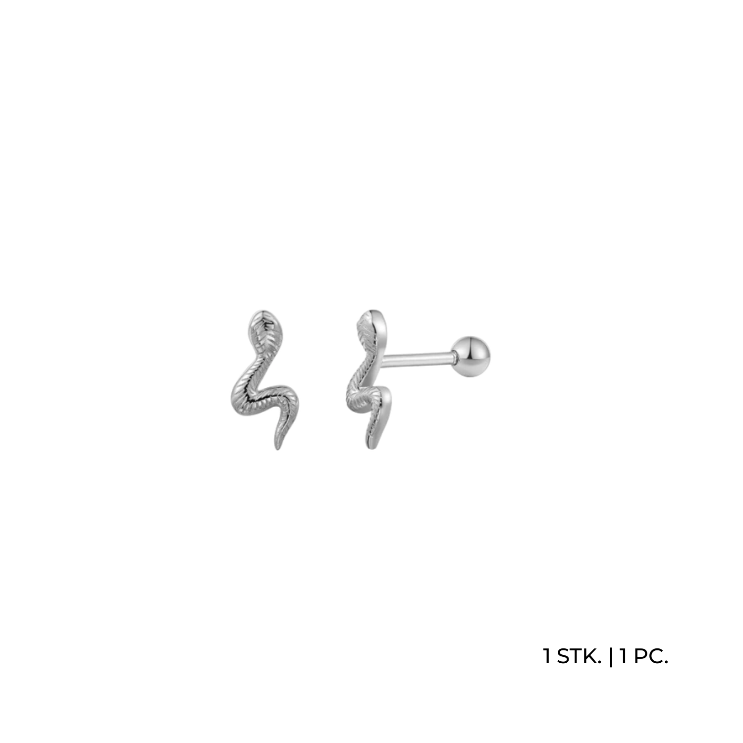xenox-basics-piercing-schlange-925-sterlingsilber-rhodiniert image 1