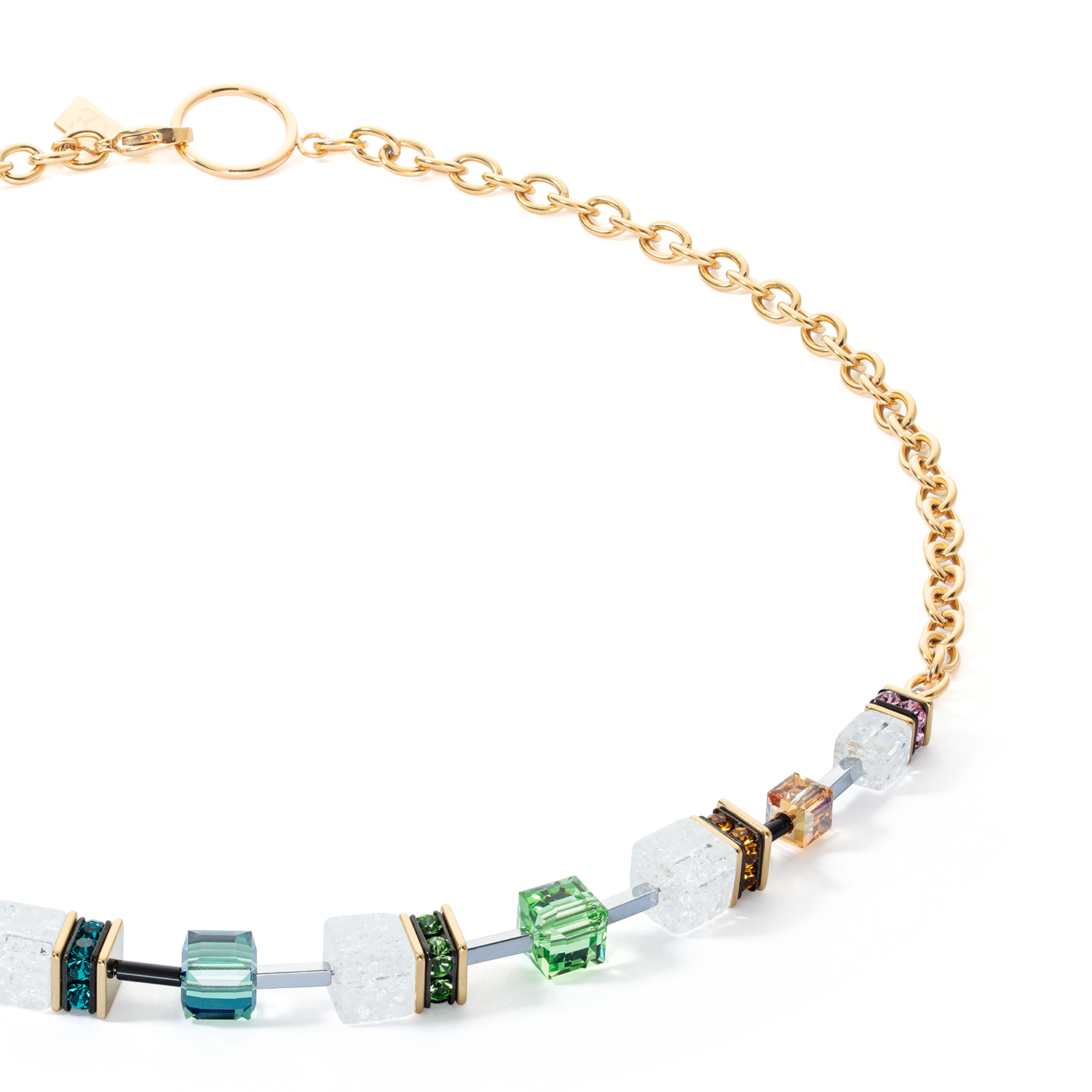 coeur-de-lion-geocube-iconic-precious-chain-halskette-gold-multicolor image 2