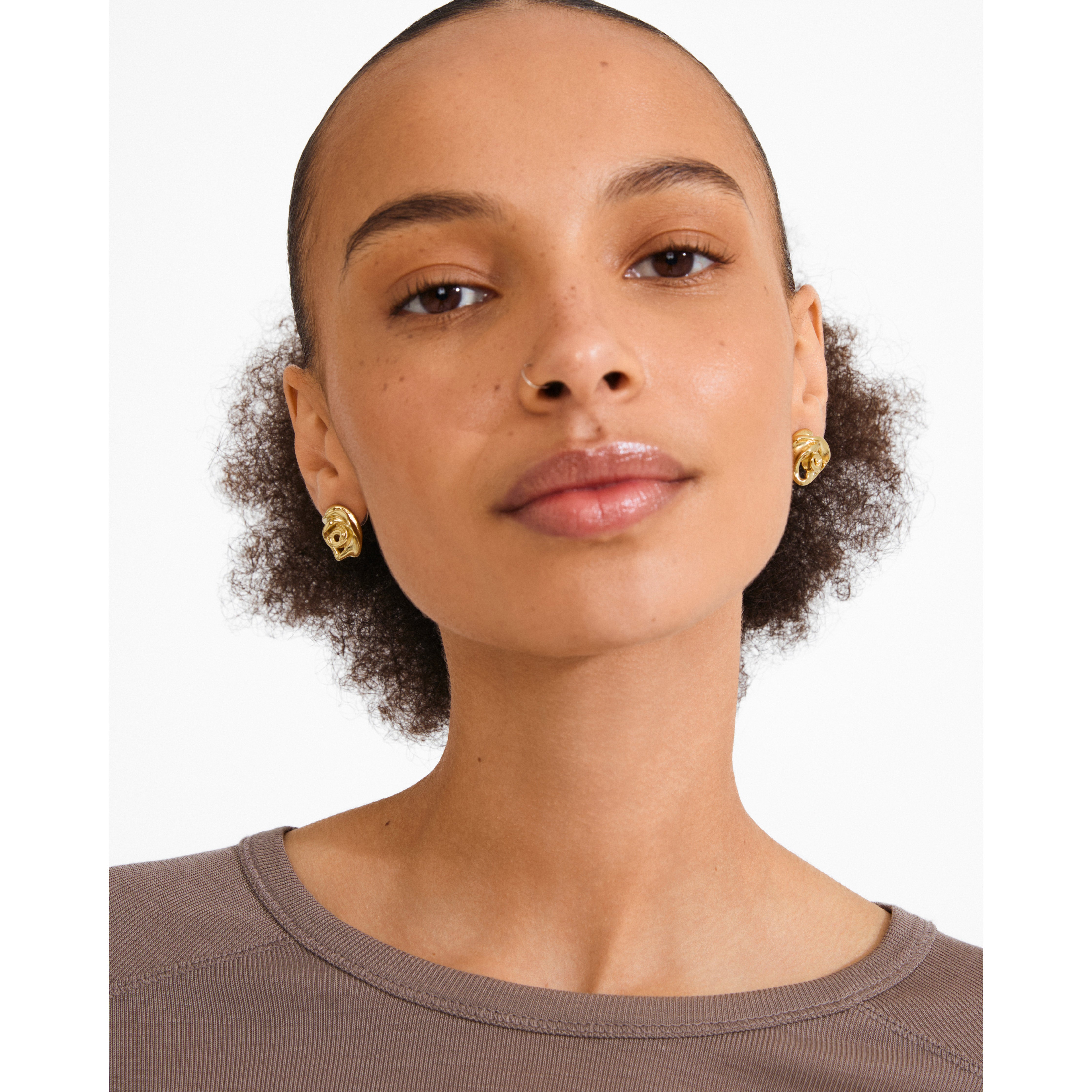 pilgrim-inner-ohrstecker-goldplattiert-rose-organisch image 2