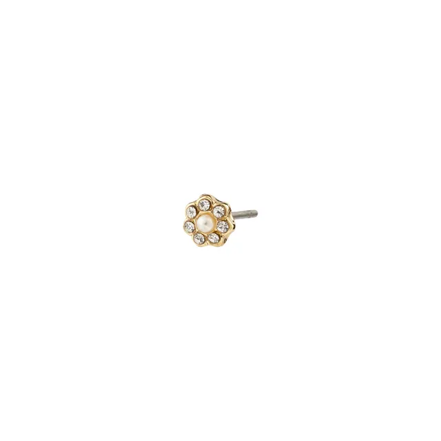 pilgrim-nikoleta-einzel-ohrring-vergoldet-blume-perle image 1