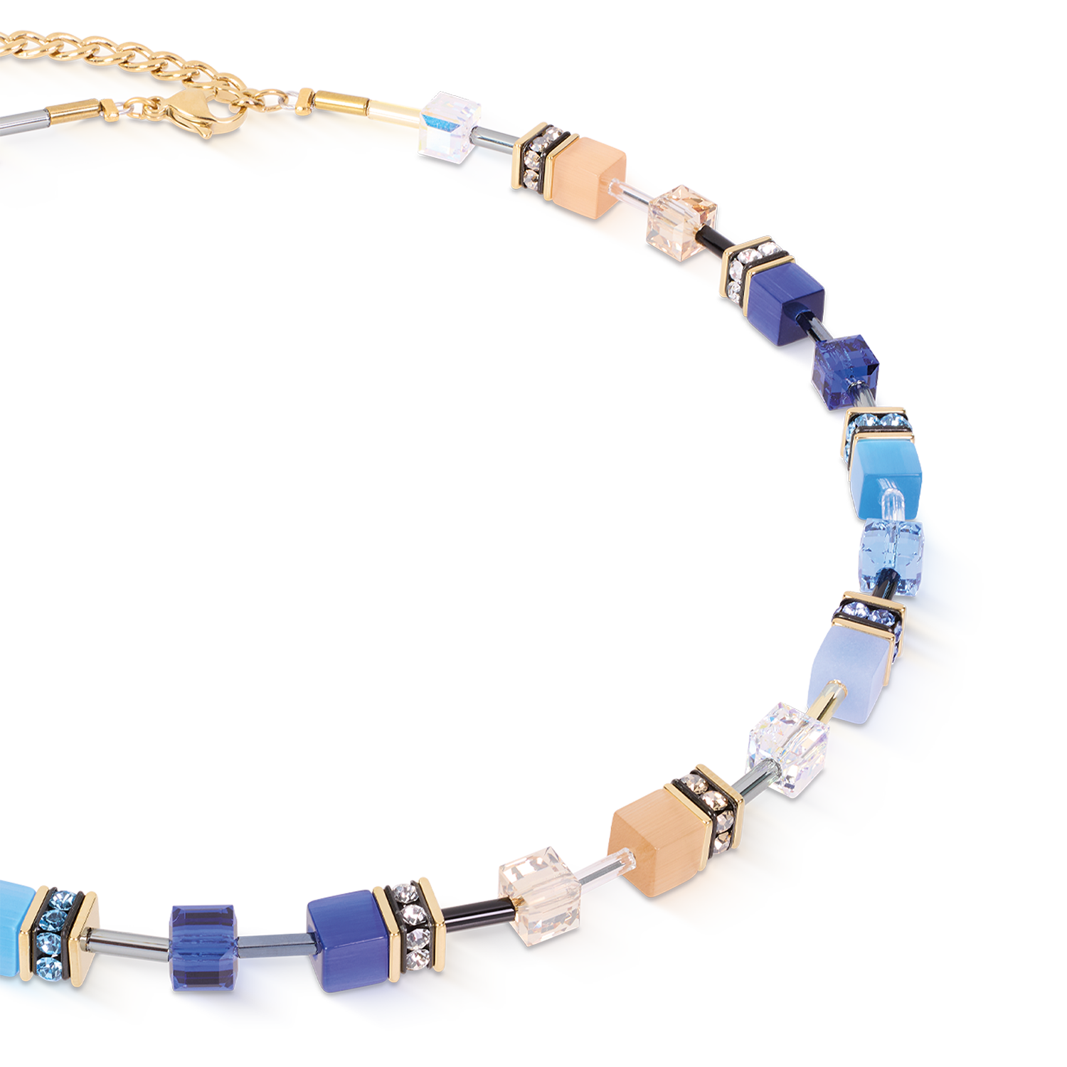 coeur-de-lion-geocube-iconic-halskette-azure-glow-gold-42-6-cm image 2
