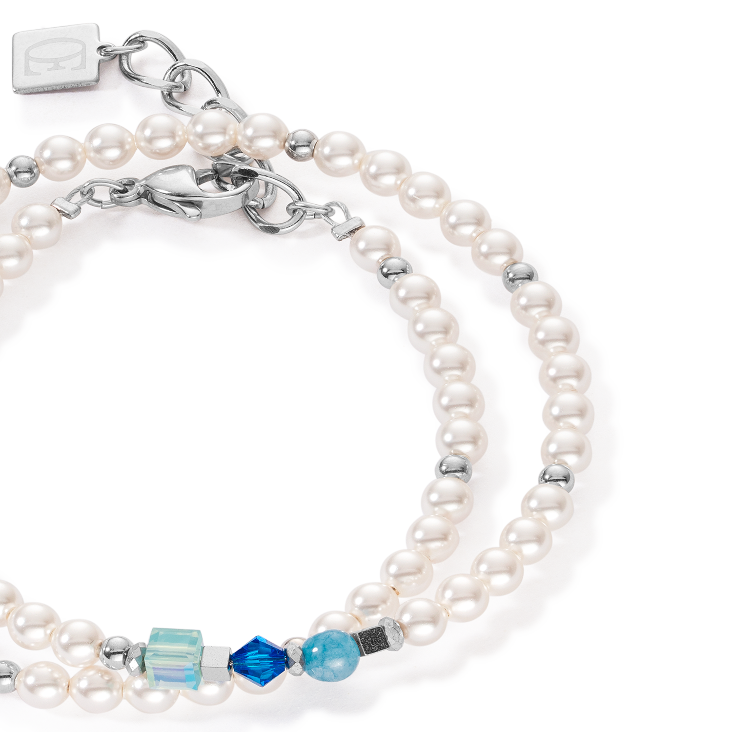 coeur-de-lion-princess-pearls-armband-wrap-around-silber-blau image 2