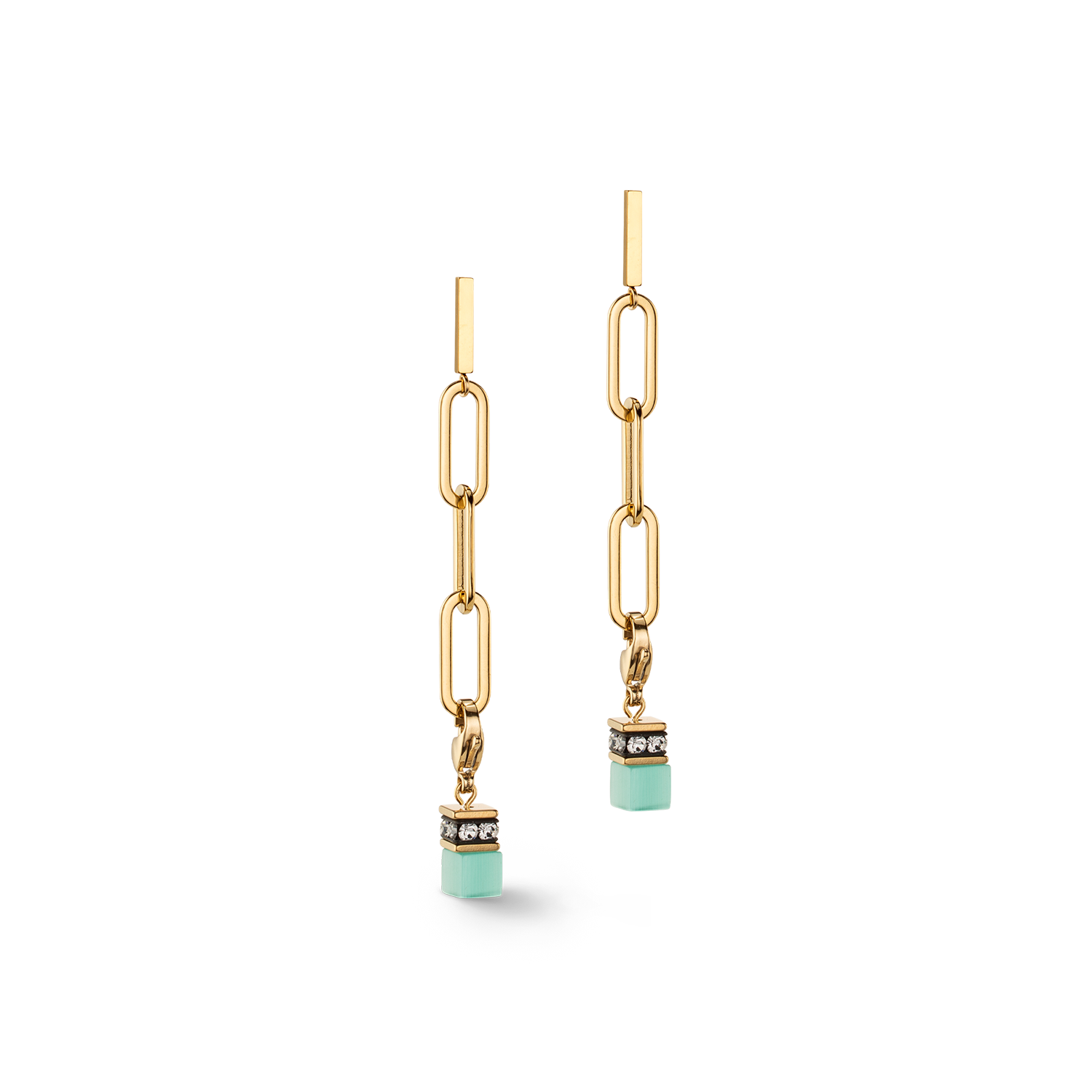 coeur-de-lion-happy-iconic-cube-charms-ohrringe-gold-pastell image 1