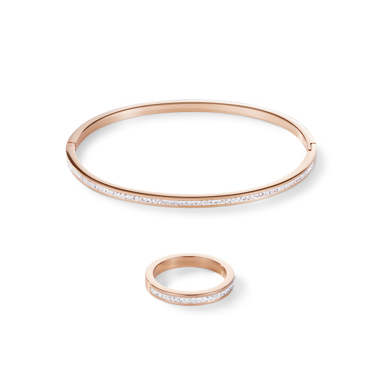 coeur-de-lion-ring-schmal-edelstahl-ros-gold-mit-kristallen-pav-kristall image 3
