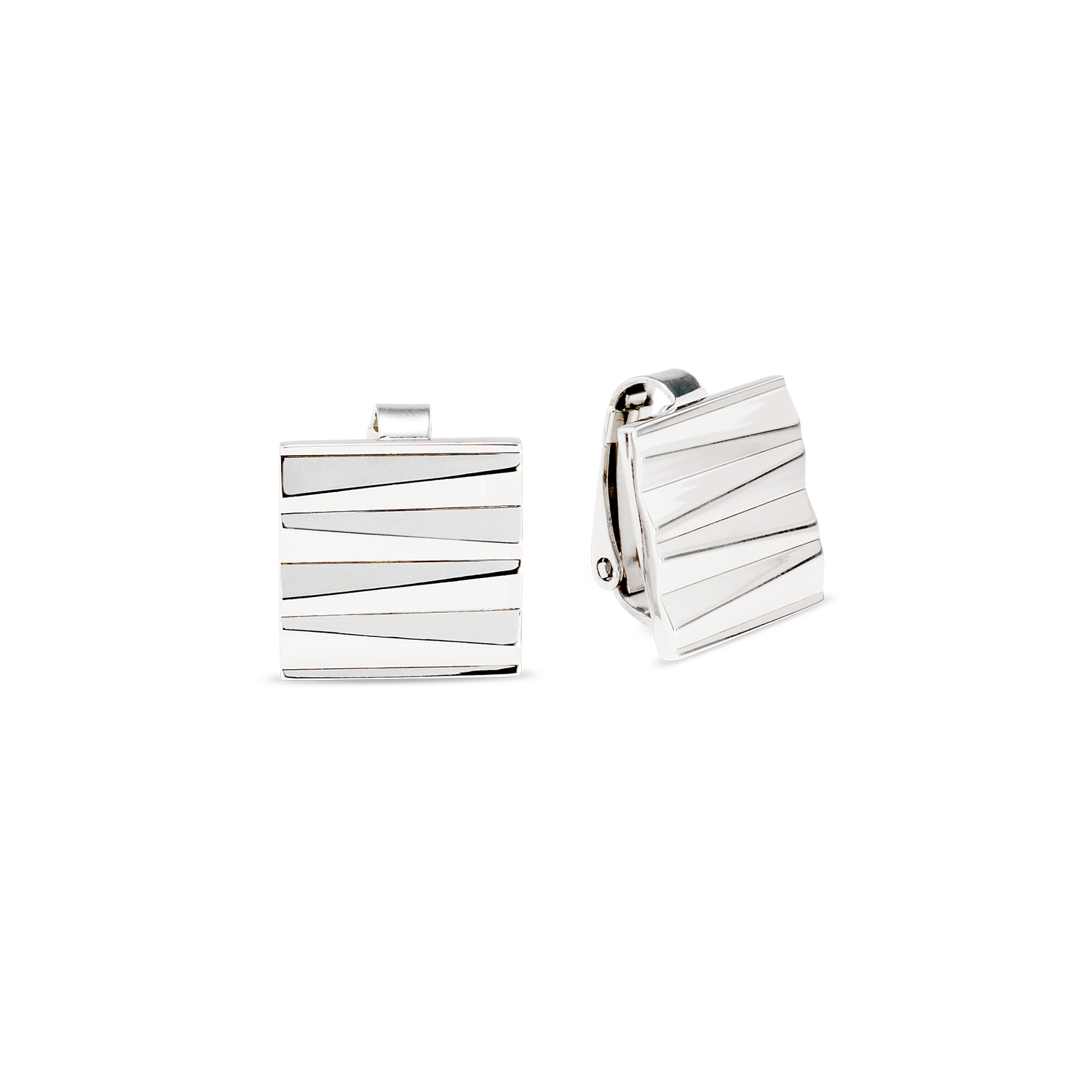 coeur-de-lion-ohrclips-square-wave-silber-ohne-ohrloch image 2