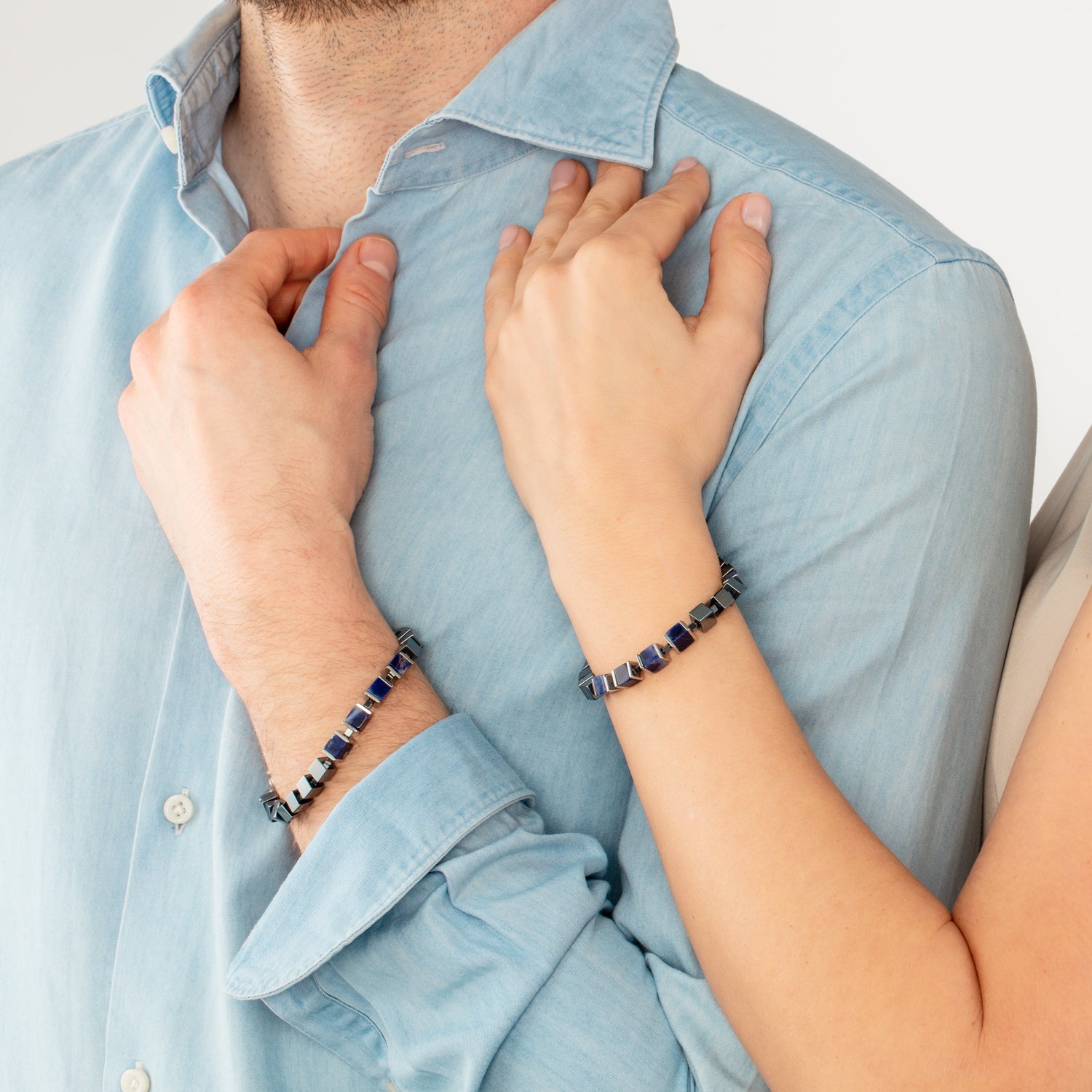 coeur-de-lion-unisex-armband-for-you-me-precious-cubes-blau-19-22-cm image 3