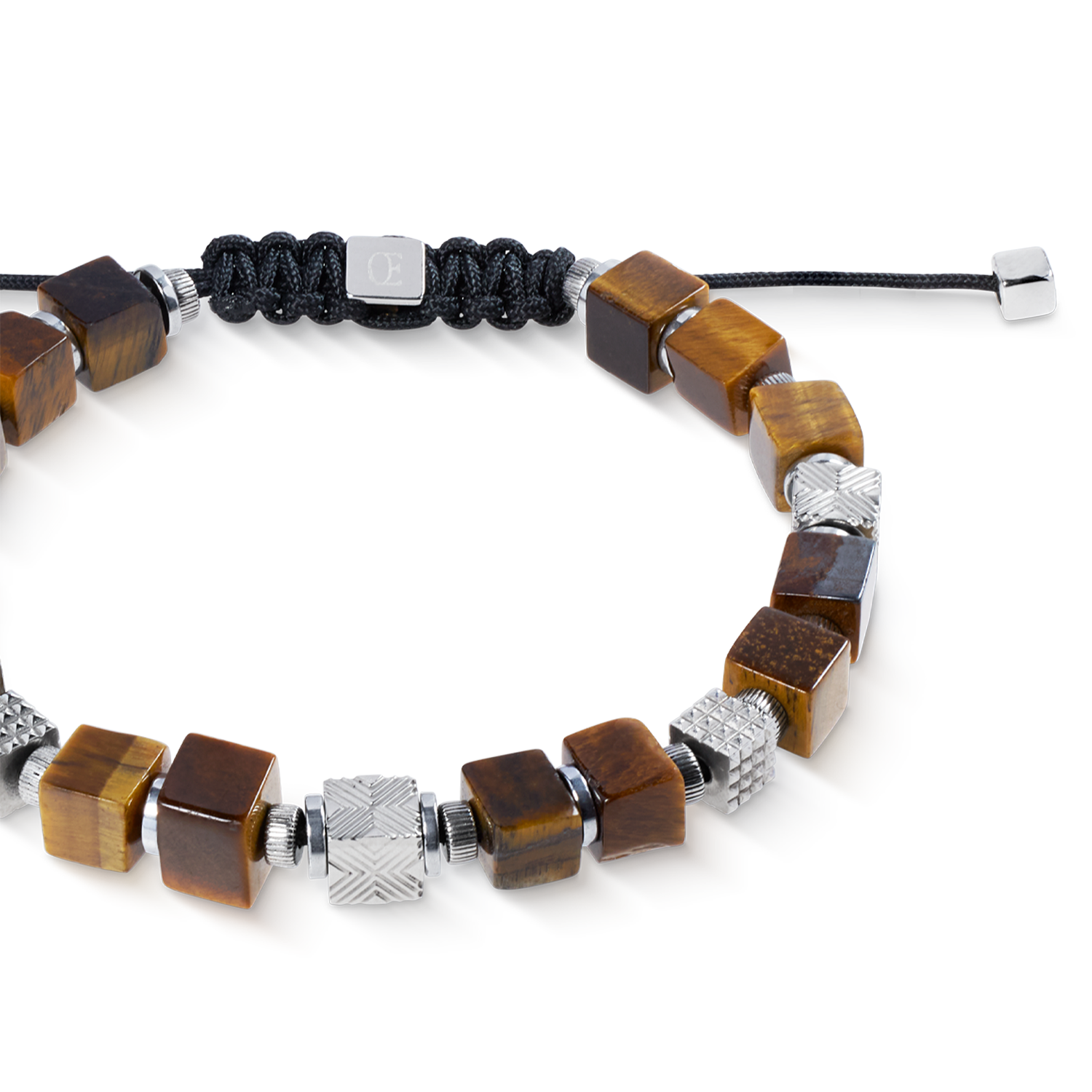 coeur-de-lion-geocube-armband-cubes-tigerauge-und-graphic-relief-edelstahl-mit-t image 2