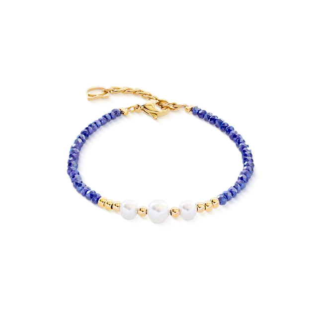 coeur-de-lion-pearl-line-armband-gold-blau-crystal-pearls-edelstahl image 1