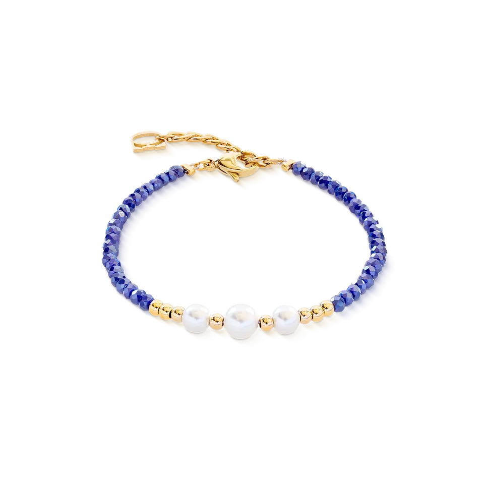 coeur-de-lion-pearl-line-armband-gold-blau-crystal-pearls-edelstahl image 1