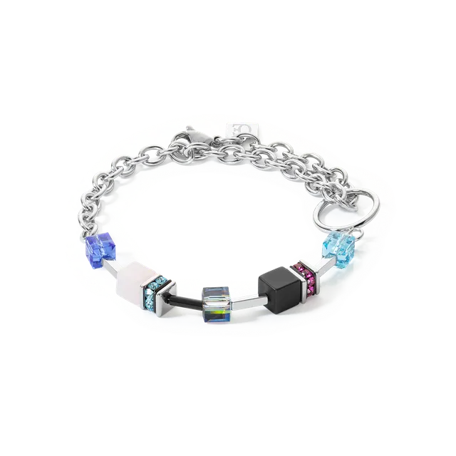 coeur-de-lion-geocube-iconic-precious-chain-armband-silber-multicolor image 1