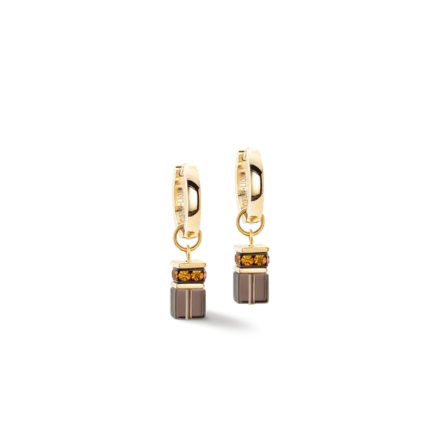 coeur-de-lion-geocube-chunky-chain-creolen-gold-braun-rauchquarz image 1