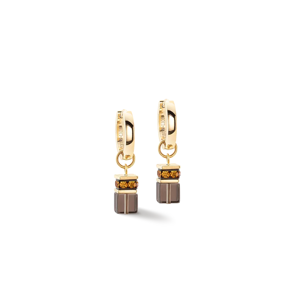 coeur-de-lion-geocube-chunky-chain-creolen-gold-braun-rauchquarz image 1