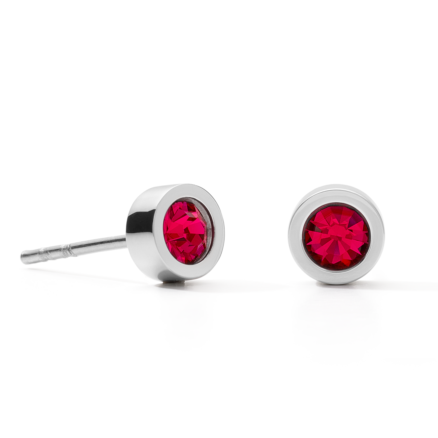 coeur-de-lion-iconic-ohrstecker-sparkling-dot-silber-rot-0-5-cm image 2