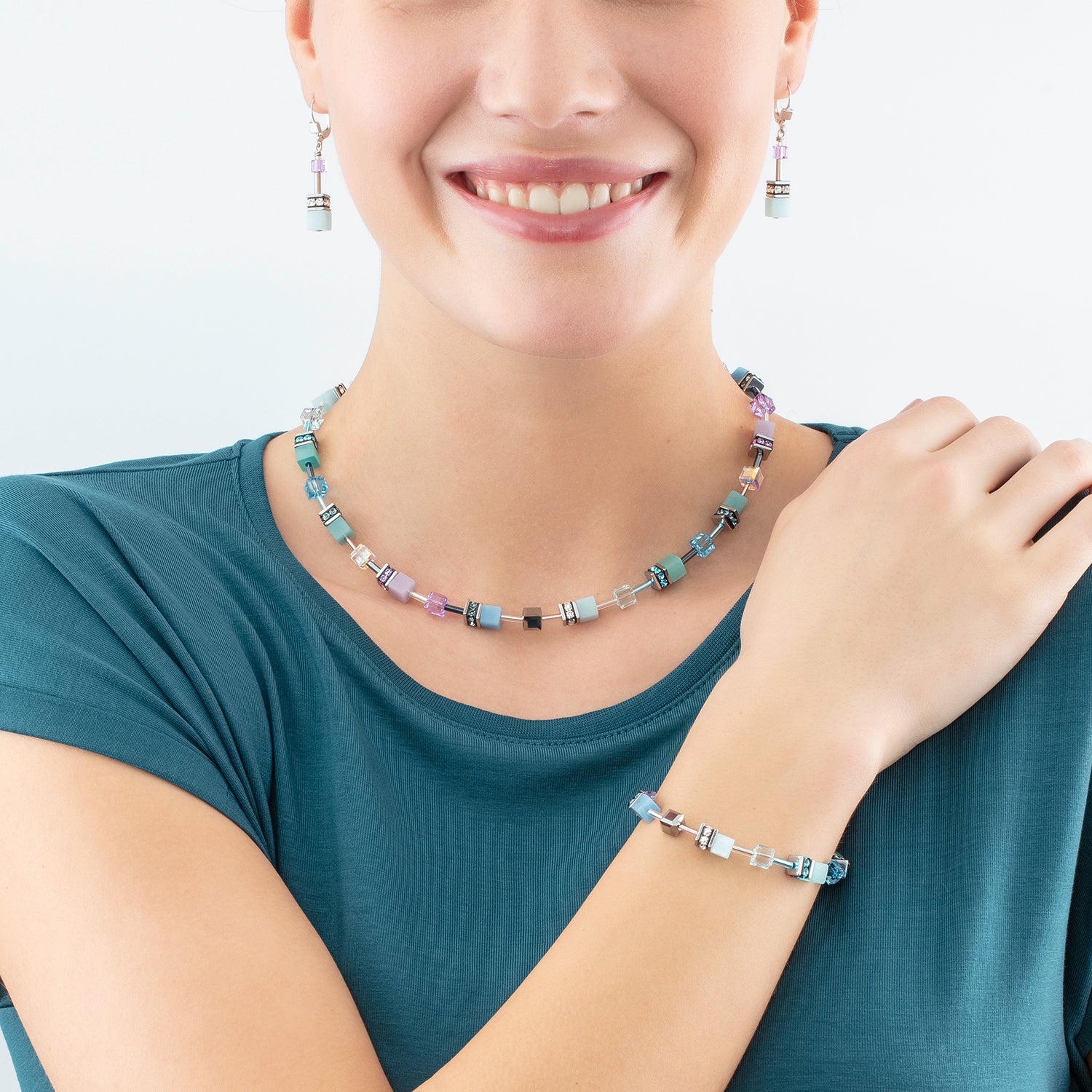 coeur-de-lion-geocube-iconic-armband-aqua-flieder-silber image 4