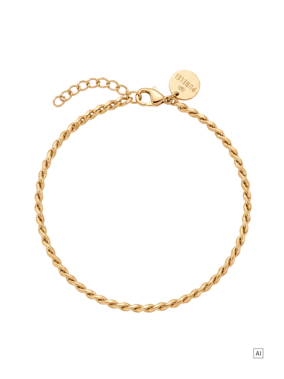 purelei-wheat-armband-f-r-herren-verstellbar-19-21-cm-edelstahl image 1